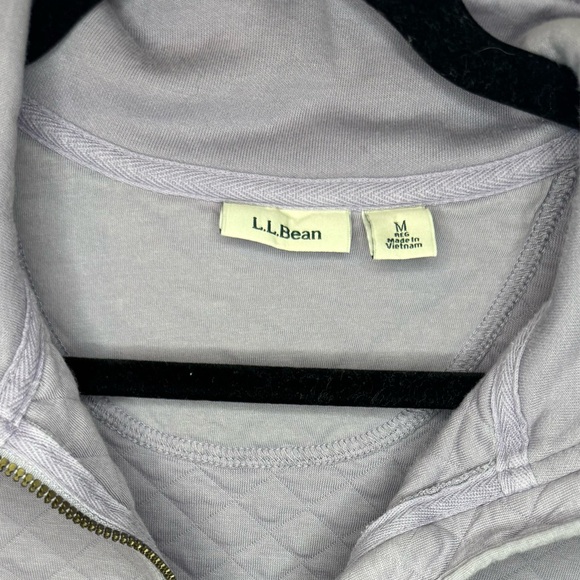 L.L.Bean Quilted Quarter Zip Pullover Lavender Purple | Women’s Medium - Picture 3 of 7